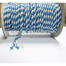 Заплетенная веревочка PP,белый и синий плетеный Канат